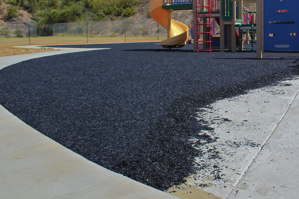 Recycled tire play ground surface.